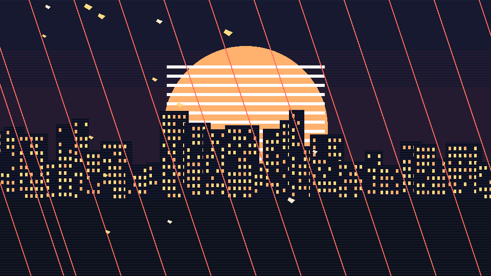 Animated anime skyline background